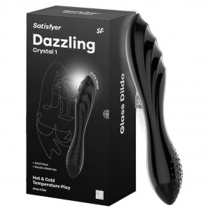 Двусторонний фаллос из стекла Satisfyer Dazzling Crystal 1 черный 18 см