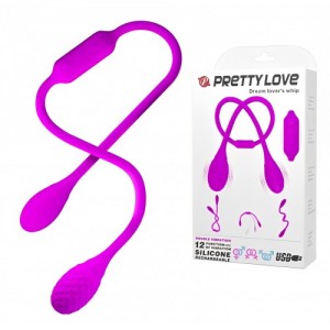 Двойной вибростимулятор Pretty Love Lovers Whip с рельефом