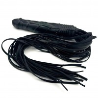 Черная БДСМ плеть с черным фаллосом 66 см Черная БДСМ плеть с черным фаллосом 66 см