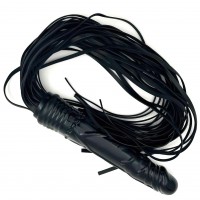 Черная БДСМ плеть с черным фаллосом 66 см Черная БДСМ плеть с черным фаллосом 66 см