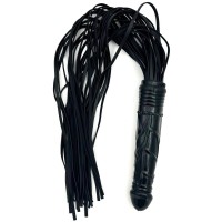Черная БДСМ плеть с черным фаллосом 66 см Черная БДСМ плеть с черным фаллосом 66 см