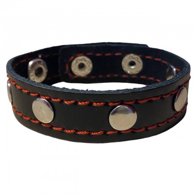 Кожаная утяжка на пенис с кнопками Кожаная утяжка на пенис с кнопками