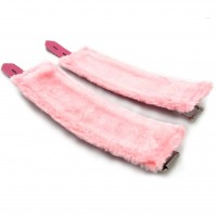 Розовые наручники с мехом на цепочке