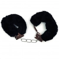Металлические наручники с черным мехом Металлические наручники с черным мехом
