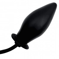 Черная расширяющаяся анальная пробка с грушей