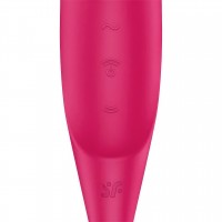 Вакуумный стимулятор с вибростимулирующим отростком Satisfyer Twirling Pro красный