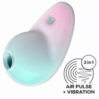 Вакуумно-волновой стимулятор с вибрацией Satisfyer Pixie Dust мятно-розовый