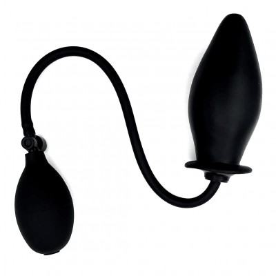Черная расширяющаяся анальная пробка с грушей