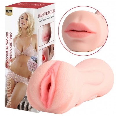 Мастурбатор 2 в 1 Vagina-Oral sex with teeth