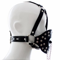 БДСМ маска на лицо с кляпом-затычкой