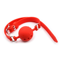 Силиконовый дышащий кляп-шар red S