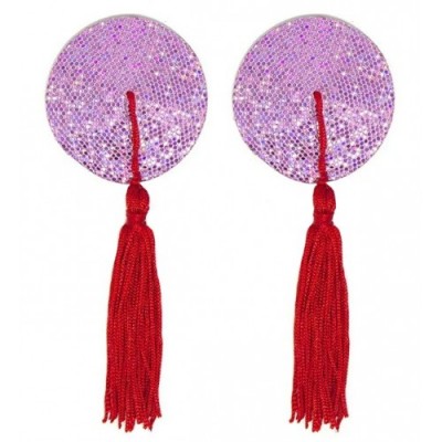 Пэстисы для груди розовые с красными кисточками Пэстисы для груди розовые с красными кисточками