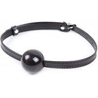 Черный кляп-шар из силикона на тоненьком ремешке Черный кляп-шар из силикона на тоненьком ремешке