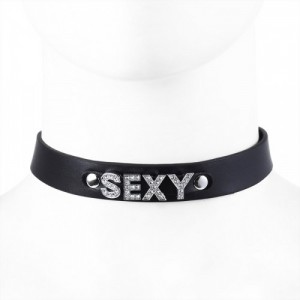 Стильный черный чокер Sexy																																																																			