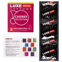 Презервативы с ароматом вишни Luxe Royal Cherry Collection 3 шт Презервативы с ароматом вишни Luxe Royal Cherry Collection 3 шт