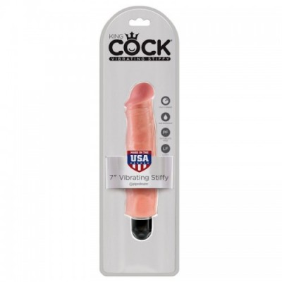 Телесный вибратор-реалистик 7 Vibrating Stiffy 22 см