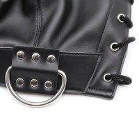 Черная БДСМ маска с замком для рта и ошейником Черная БДСМ маска с замком для рта и ошейником