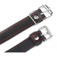 Кляп красный дышащий на ремешке с красной строчкой