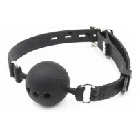 Кляп-шар из медицинского силикона черного цвета L Кляп-шар из медицинского силикона черного цвета L