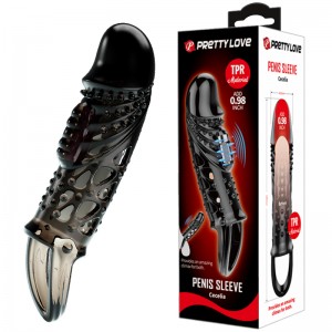 Увеличивающая вибронасадка на пенис Penis Sleeve Cecelia + 2,5 см