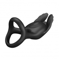 Эрекционное кольцо на пенис Pretty Love Vibration Penis Ring SILAS, черное