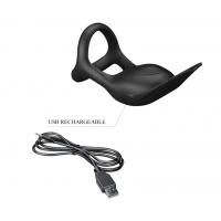 Эрекционное кольцо на пенис Pretty Love Vibration Penis Ring SILAS, черное