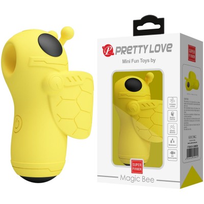 Вакуумный мини-стимулятор на палец Baile - Pretty Love - Magic Bee, перезаряжаемый, желтый