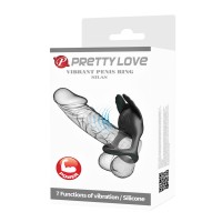 Эрекционное кольцо на пенис Pretty Love Vibration Penis Ring SILAS, черное