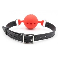 Кляп-шар из медицинского силикона красного цвета М