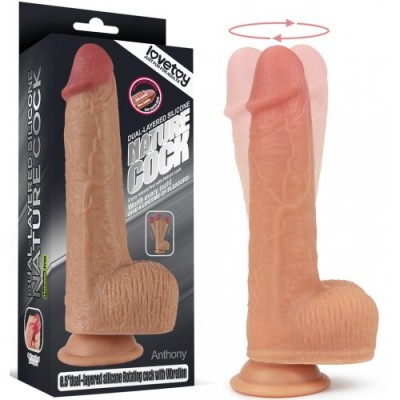 Реалистичный вибратор с ротацией и функцией нагрева Nature Cock Anthony на присоске 22 см Реалистичный вибратор с ротацией и функцией нагрева Nature Cock Anthony на присоске 22 см