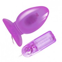 Анальная пробка на присоске с вибрацией фиолетовая Super Butt Plug
