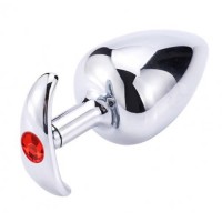 Металлическая анальная пробка с съемным хвостиком