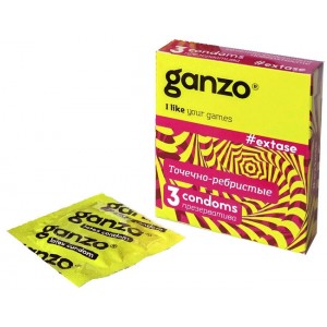 Презервативы Ganzo Extase №3 (Точечно-ребристые)