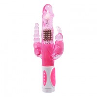 Вибратор Hi-Tech с тройной стимуляцией Pretty Bunny