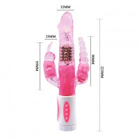 Вибратор Hi-Tech с тройной стимуляцией Pretty Bunny