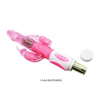 Вибратор Hi-Tech с тройной стимуляцией Pretty Bunny