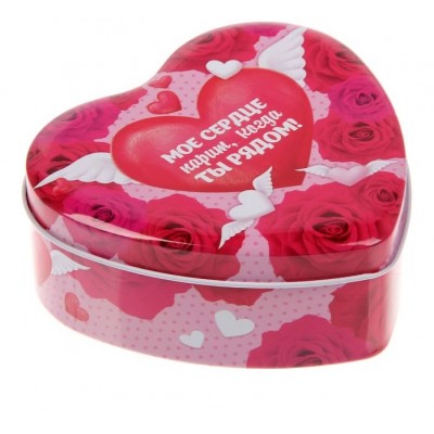 Набор мыльных лепестков в шкатулке-сердце "Мое сердце парит, когда ты рядом!", 5 бутонов и полотенце (20х20) Набор мыльных лепестков в шкатулке-сердце "Мое сердце парит, когда ты рядом!", 5 бутонов и полотенце (20х20)