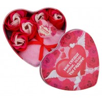 Набор мыльных лепестков в шкатулке-сердце "Мое сердце парит, когда ты рядом!", 5 бутонов и полотенце (20х20) Набор мыльных лепестков в шкатулке-сердце "Мое сердце парит, когда ты рядом!", 5 бутонов и полотенце (20х20)