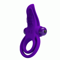 Фиолетовое эрекционное кольцо с язычком Cock Ring