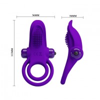 Фиолетовое эрекционное кольцо с язычком Cock Ring