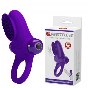 Фиолетовое эрекционное кольцо с вибрацией Vibrant Penis Ring 2