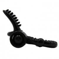 Эрекционное черное  кольцо с вибрацией