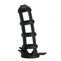 Черная силиконовая насадка с петлёй на мошонку Penis Sleeve