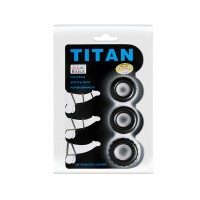 Набор из трёх черных эрекционных колец Titan