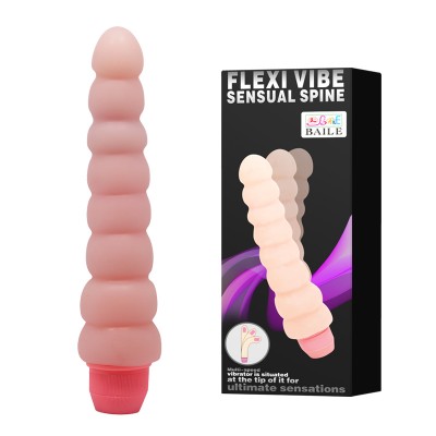 Рельефный вибратор с хребтом Flexi Vibe 19 см