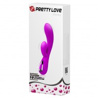 Перезаряжаемый вибратор с клиторальной стимуляцией Pretty Love Honey