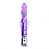 Вибратор с ротацией и клиторальной стимуляцией purple
