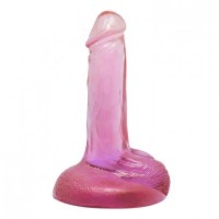 Фаллоимитатор с мошонкой на присоске розовый