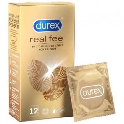 Презервативы Durex №12 Real Feel с эффектом кожа к коже Презервативы Durex №12 Real Feel с эффектом кожа к коже