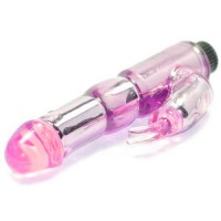 Розовый вибратор с клиторальной стимуляцией